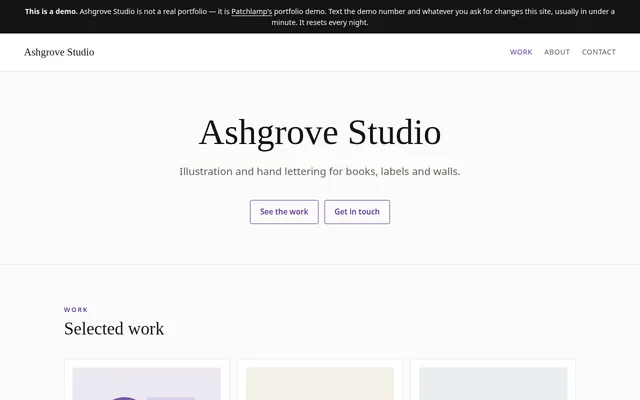The portfolio demo site, Ashgrove Studio
